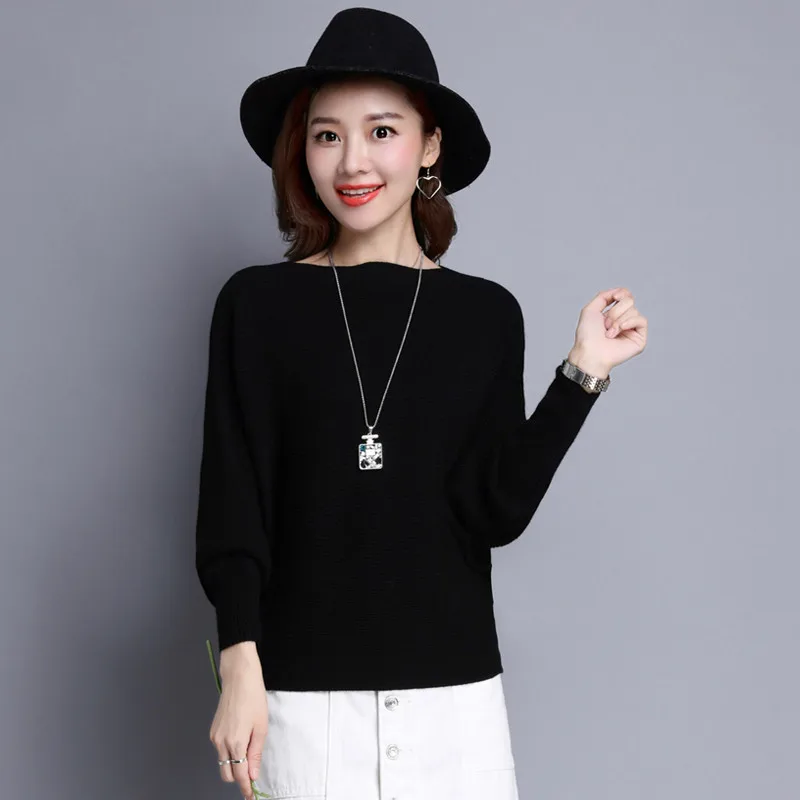 Bat Sleeve Sweater Women Autumn Streetwear Pullovers Warm Sweaters Loose Knitted Female | Женская одежда