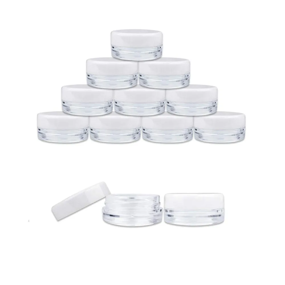 

10pcs 2g/3g/5g/10g/15g/20g Empty Plastic Clear Cosmetic Jars Makeup Container Lotion Bottle Vials Face Cream Sample Pots Gel Box