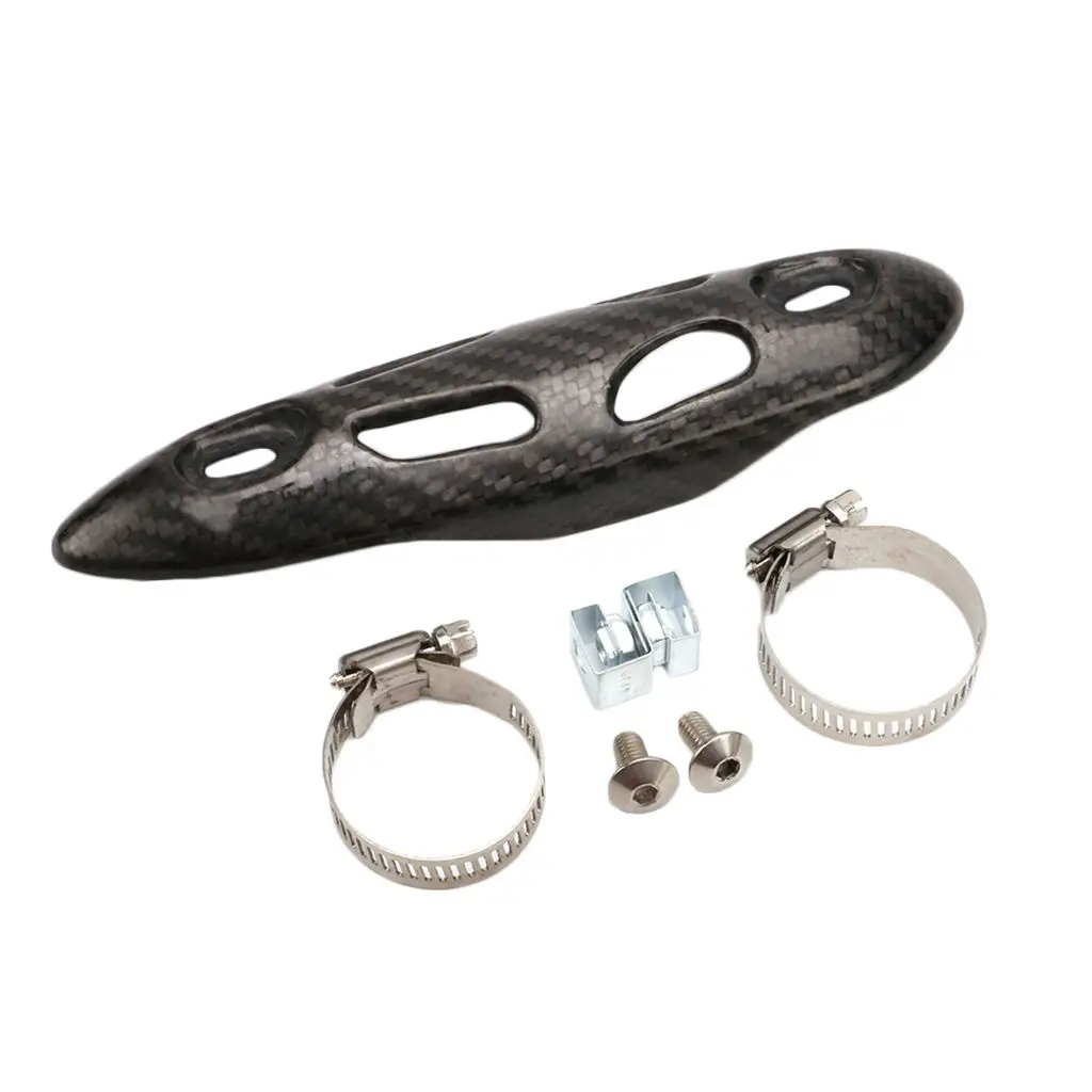 

Универсальный мотоциклетный выхлопной глушитель из углеродного волокна Защита трубы тепловой экран крышка с монтажными деталями