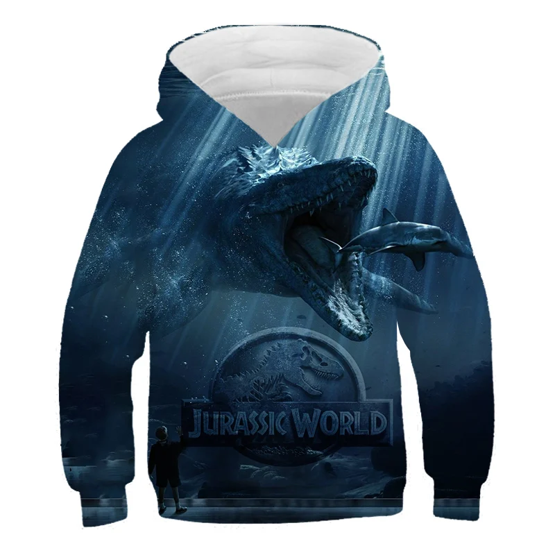 

Jurassic Park 2021 Boys Girls 3D Hoodie Autumn Children's Anime Clothes Dinosaur Hoodie Kids Casual Clothes Pullover 4T-14T
