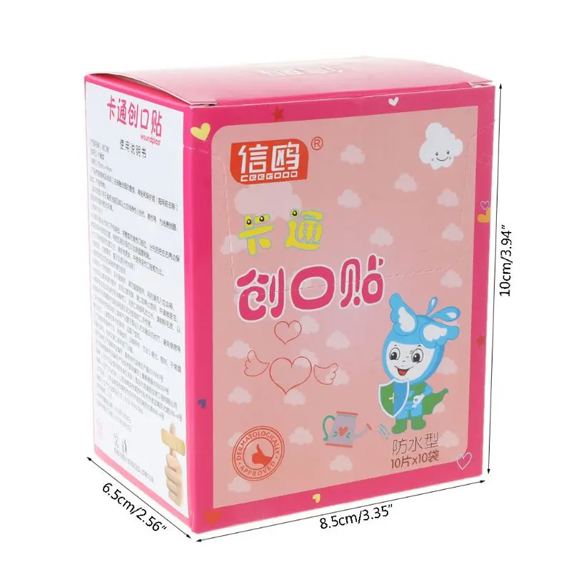 100 шт. Детские водонепроницаемые дышащие пластыри на клейкой основе|Брекеты и