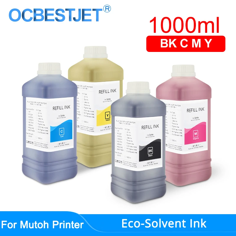 

Экосольвентные чернила для принтера Mutoh Valuejet VJ 1000 1204 1304 1324 1604 1624 1618 1638, 4 цвета/набор