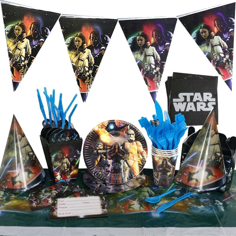 Одноразовые бумажные стаканчики с флагом из диснеевских Звездных войн для