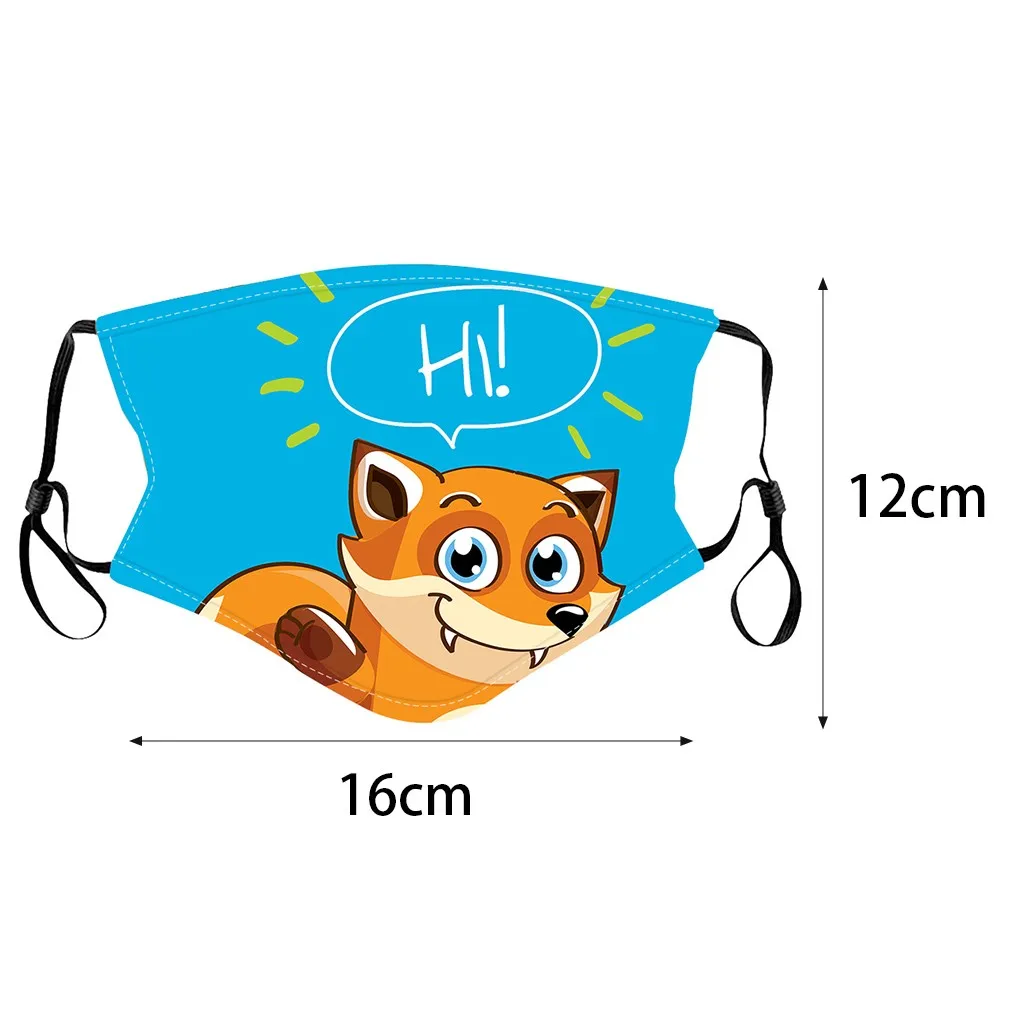 

6PCS Kids Cute Cartoon Animal Printed Mask Children Boys Girls Adjustable Filter Safety Protect Cotton Face Mask mascarillas
