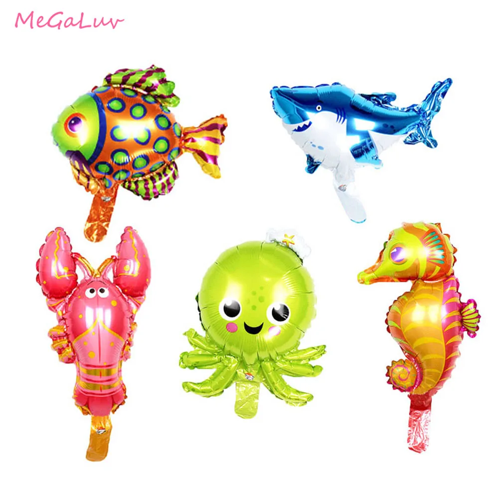 

5Pcs Under Sea Animal Foil Balloons Ocean World Theme Birthday Party Decorations Baby Shower Supplies Kids Toys globos Balls