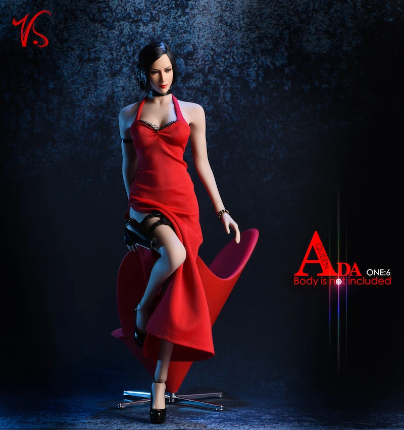 Vstoys 18XG14 1/6 масштаб Ада сексуальное красное платье с низким вырезом женское