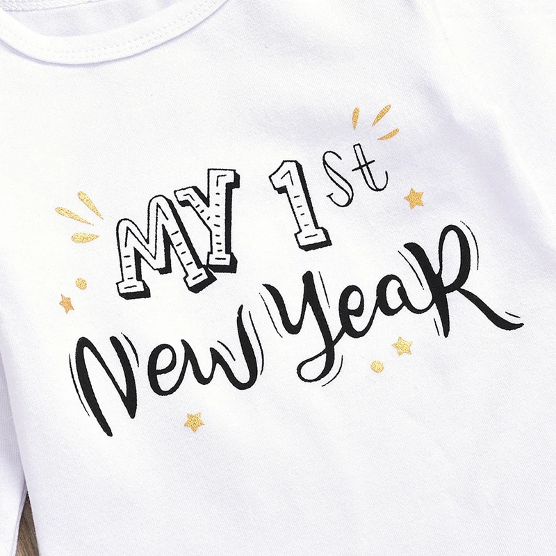 Детская одежда на 1 й новый год боди для новорожденных девочек и мальчиков