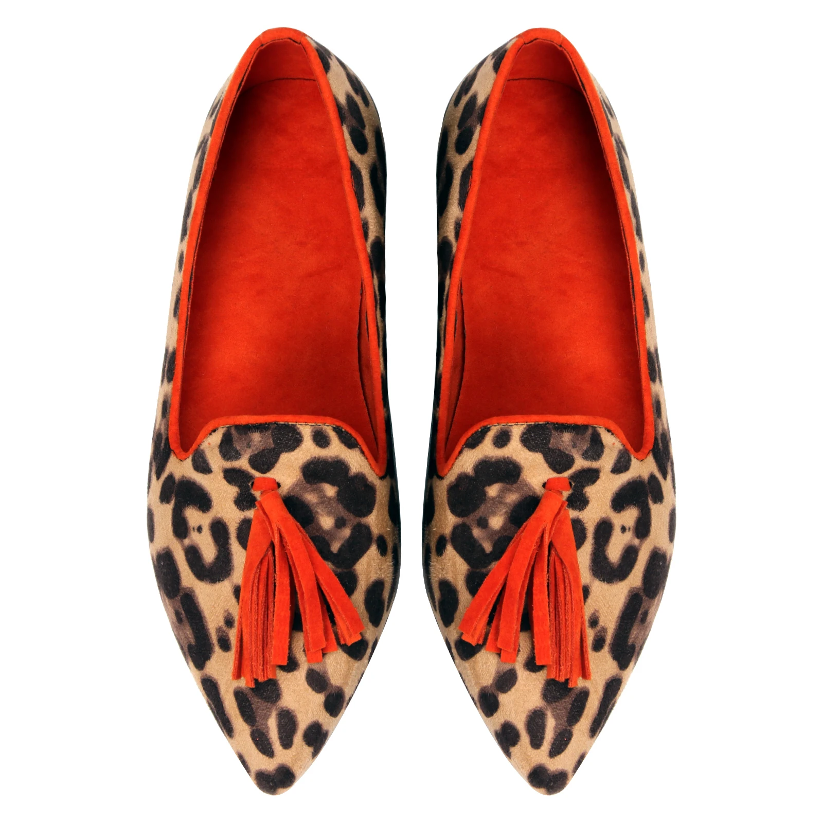 Туфли женские с кисточками и леопардовым принтом кожаные лоферы-топы