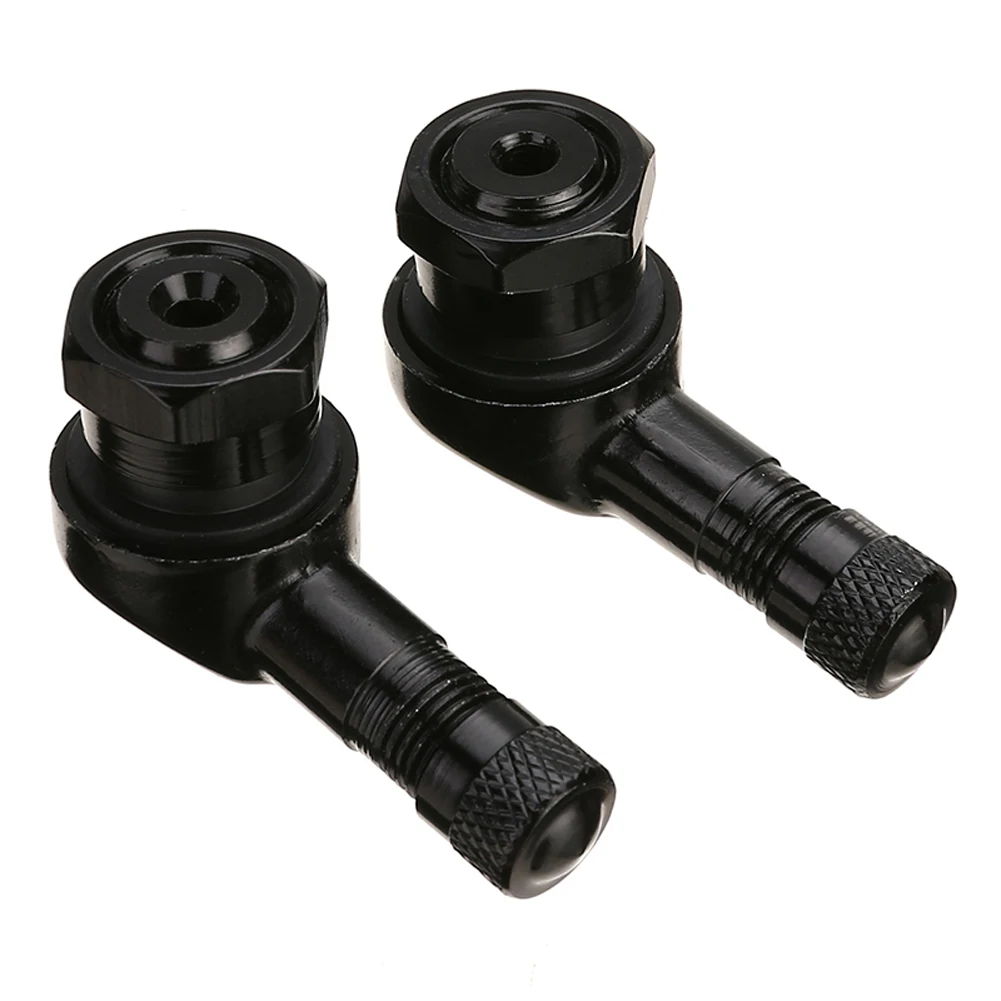 2x черный CNC мотоцикл 90 градусов угол колеса шины штока бескамерные клапан