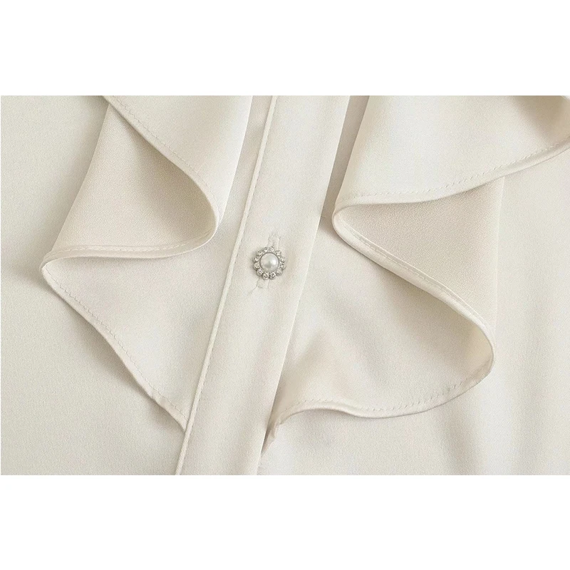 Женская однобортная блузка с длинным рукавом Повседневная элегантная рубашка