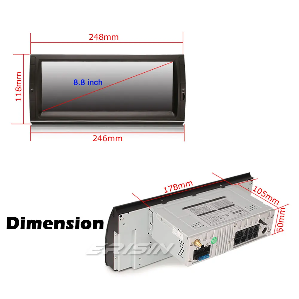 Erisin 8725 Octa Core 10 25 &quotAndroid 10.0 GPS SWC Can Bus CarPlay & Auto 4G DAB DSP Авторадио для BMW E53 E39 X5 M5 |