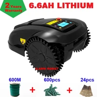 autmatic lawn mower grass machine e1800t with 6 6ah lithium battery600m wire600pcs pegs24pcs blade1800m2 working capacity