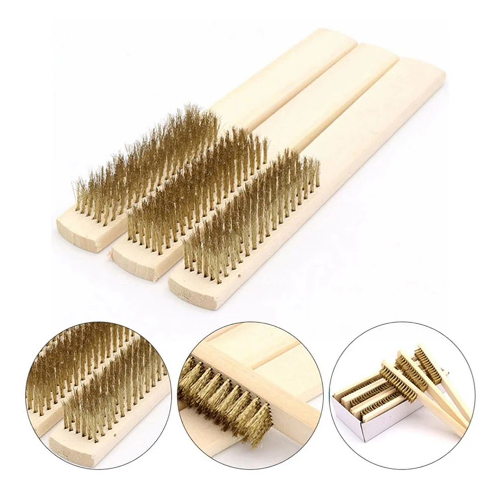 Щетка с медным покрытием и деревянной ручкой | Дом сад