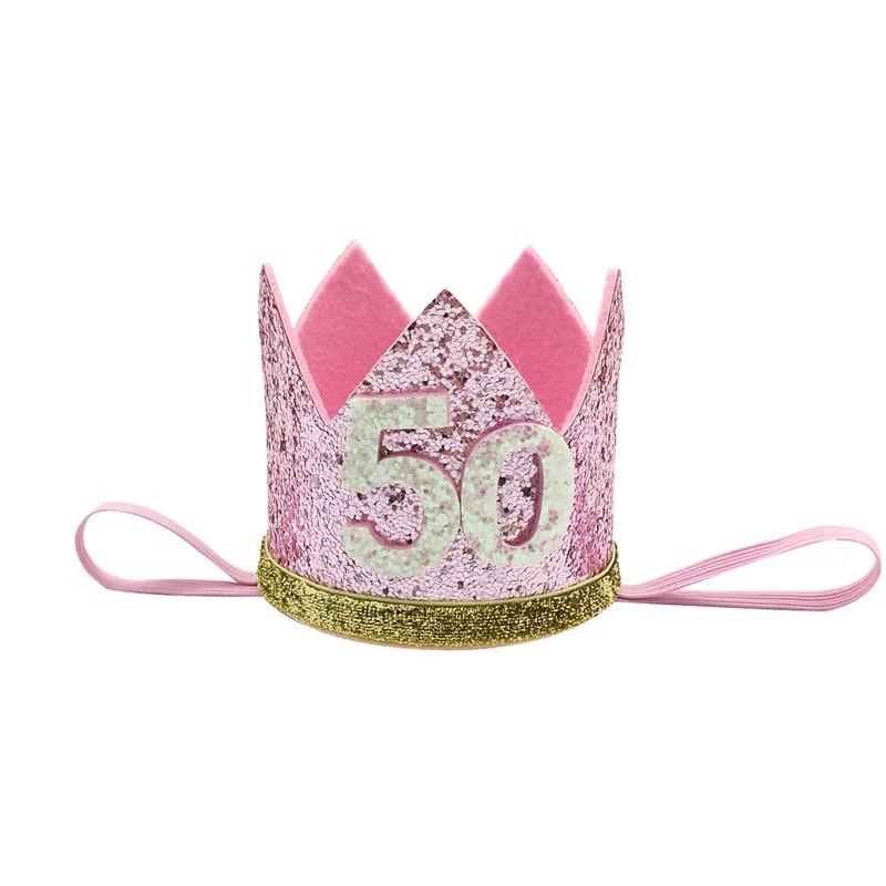 Pink 50 Chicinlife 30 40 50 60 повязка на голову с короной на день рождения для женщин 30th 40th 50th День рождения украшение для взрослых день рождения Юбилей шляпа - Цвет: Pink 50