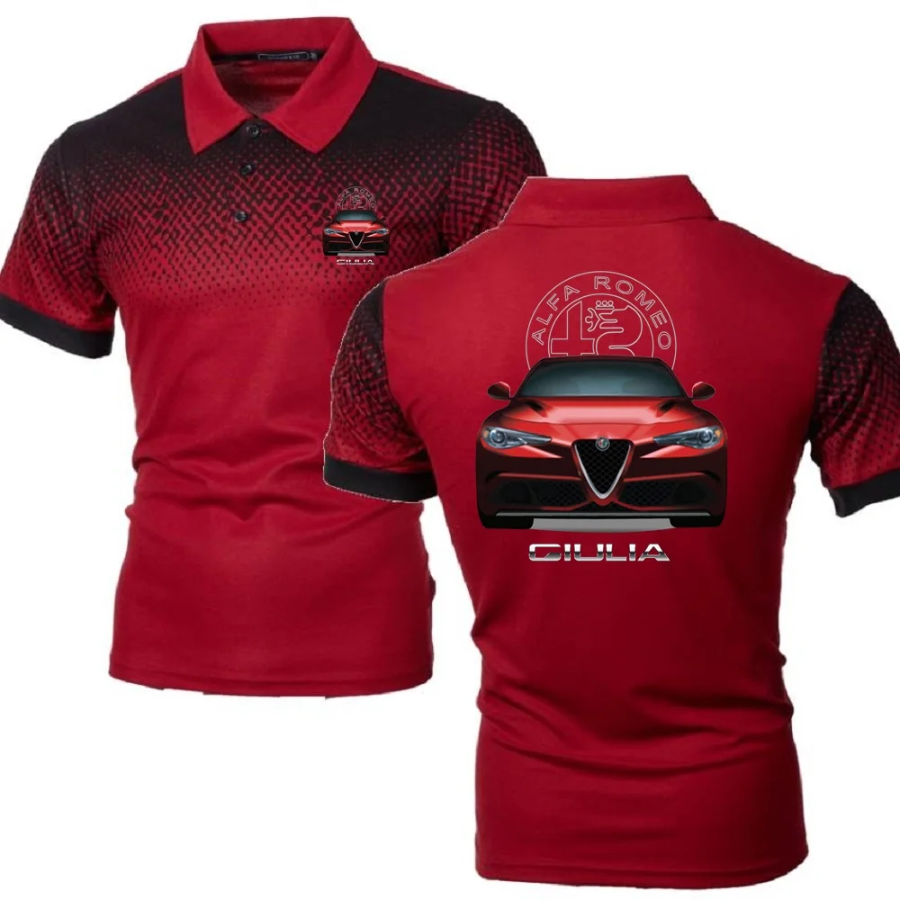 

Men's Polo Shirts TShirts Alfa Romeo Giulia Top Tees Style Jersey Topshirts 3D Printed Car Gym Contrast Color Lapel Clothing