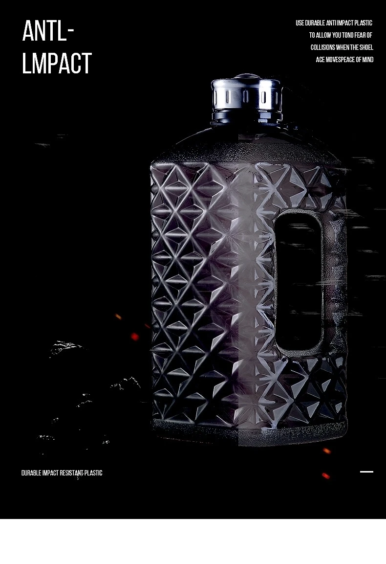 Soffe бриллианты 1/2 галлонов бутылка для воды Bpa бесплатно 2.2л большой Capcity шейкер для протеина пластиковые спортивные бутылки для воды тренажерный зал фитнес чайник