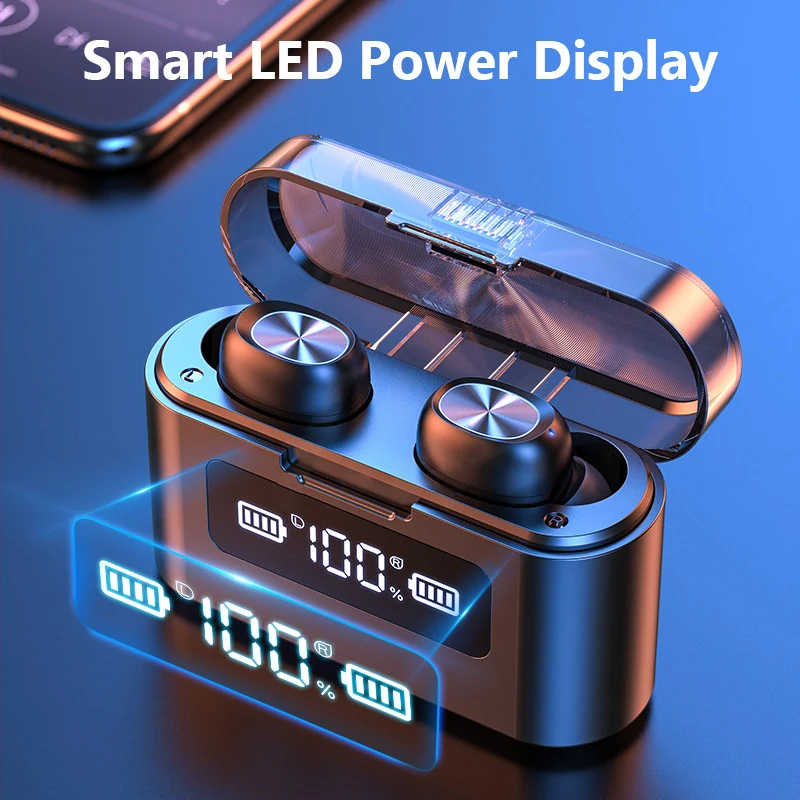 TWS Bluetooth 5 0 наушники 2200 мАч зарядная коробка светодиодный дисплей беспроводные 9D