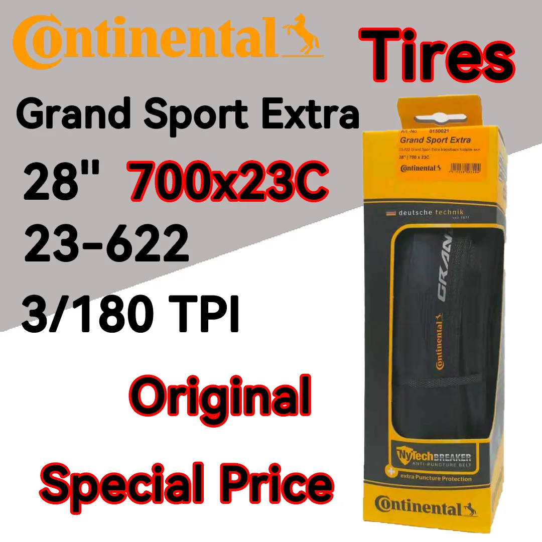 

Continental Grand Sport Extra Road Bicycle tire 700x23C 3/180tpi 23-622 28''