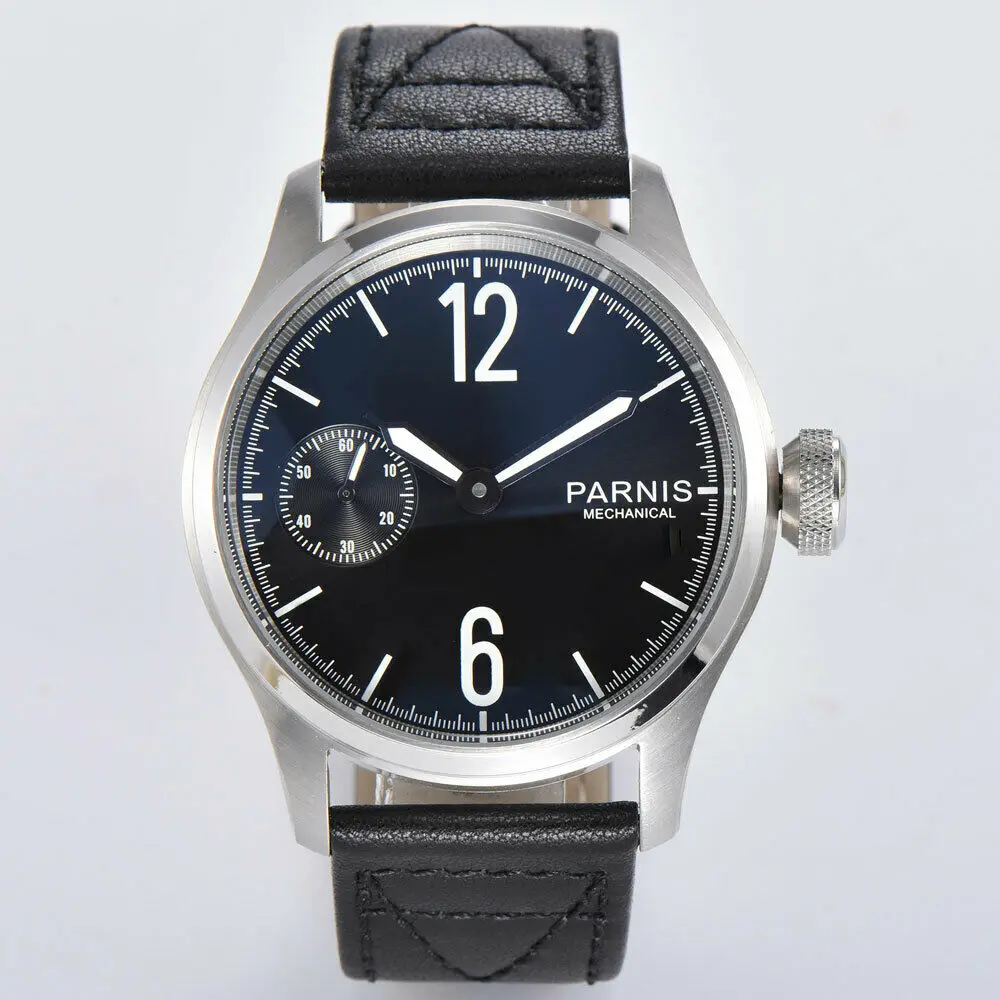 Часы мужские механические с кожаным ремешком 46 мм | Наручные часы