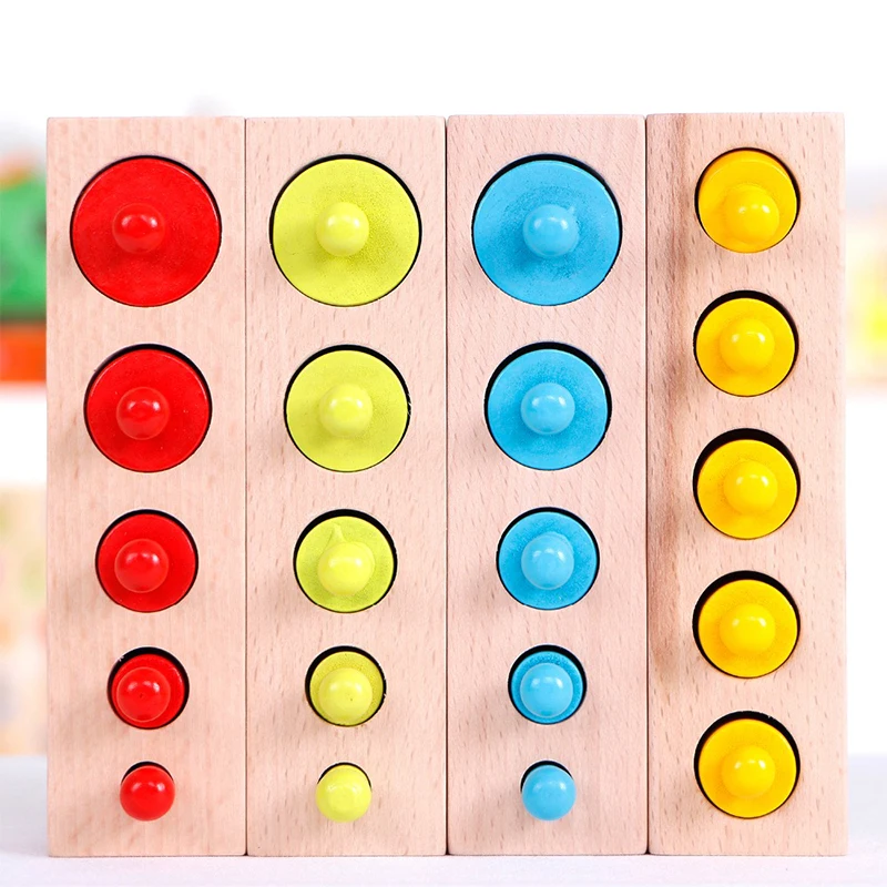 

Newest Russian warehouse Wooden toys Montessori Educational Cylinder Socket Blocks Toy Baby Development Practice and Senses