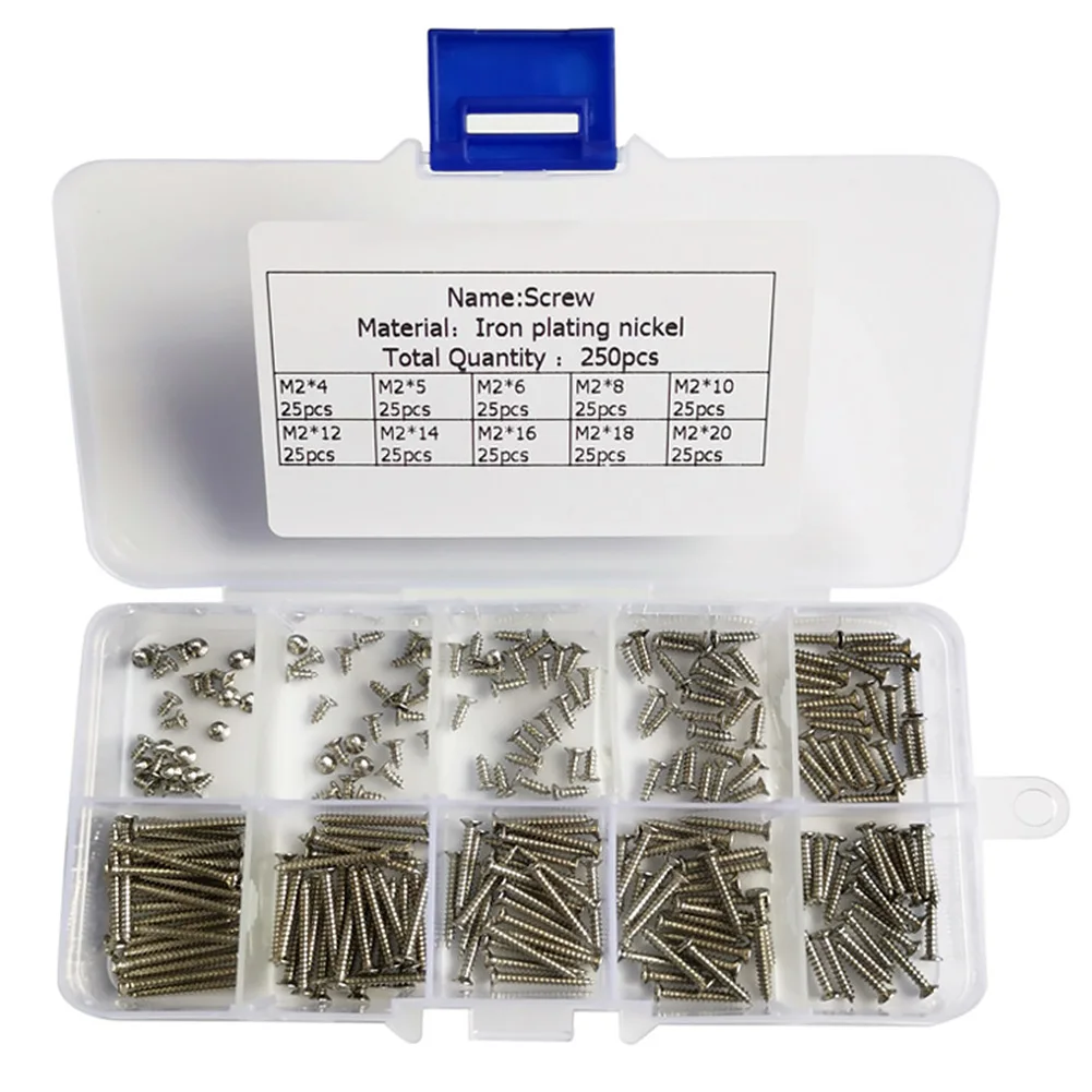 

250pcs/box Watch Repairing Notebook For Computer Assortment Practical Flat Head Self Tapping Micro Screws Combination Small