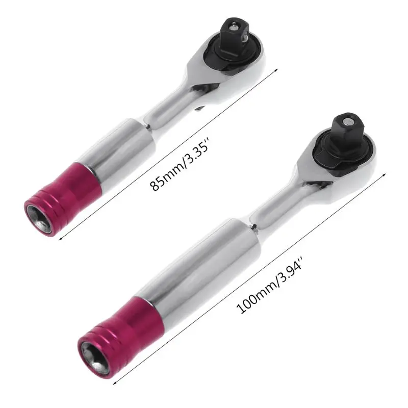 

1/4 Inch Torque Wrench Socket Wrench Auto Vehicle Car Repair Tool Mini Rapid Spanner 85/100mm Double-end