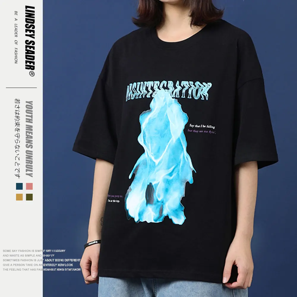 Lindsey Seader 20ss Men Abstract Women Print Streetwear Hiphop T-shirt Harajuku Cotton Top Tee Short Sleeve Fashion Tshirt | Мужская