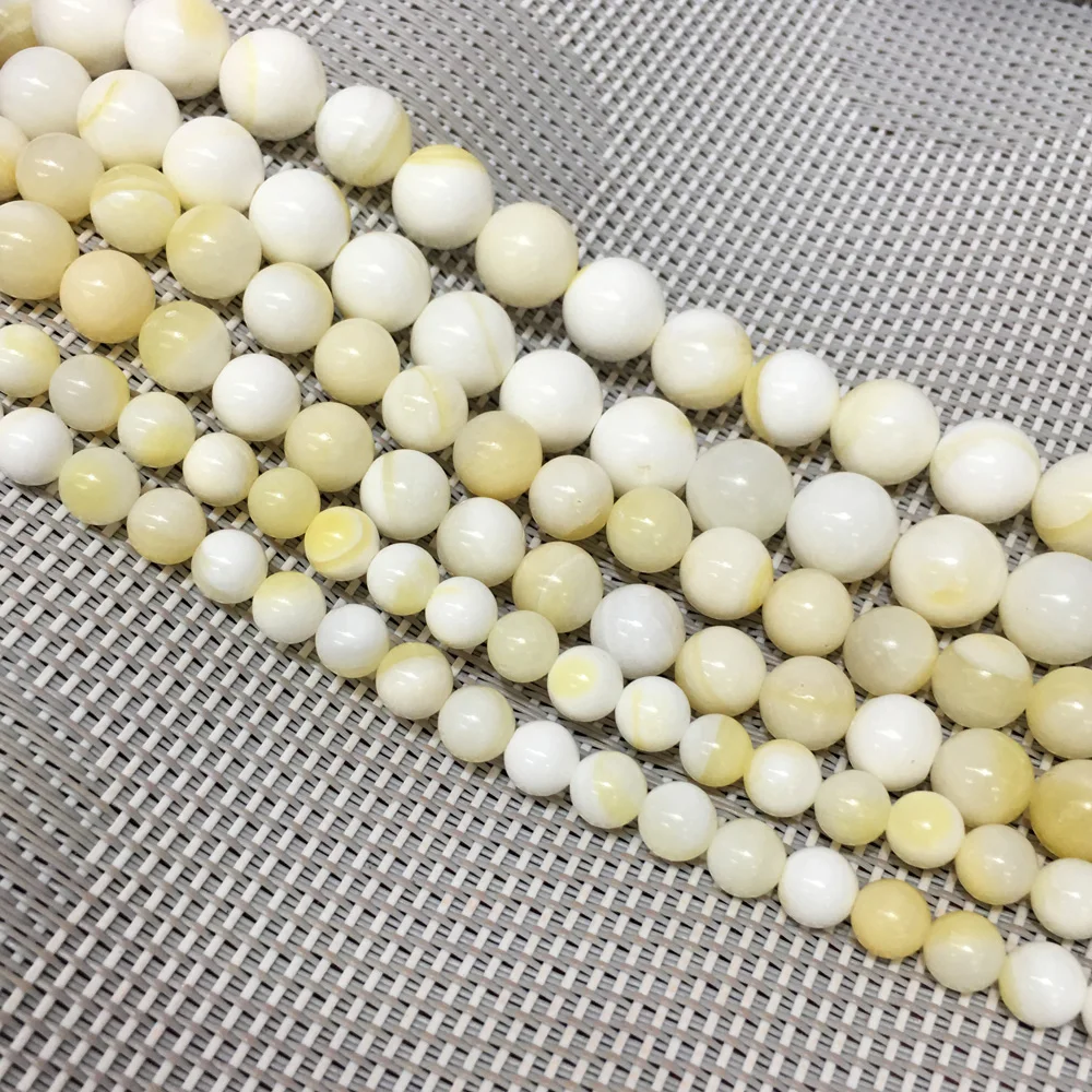 Fashion Natural Stone Pink Shell Beads Round Loose Spacer For Jewelry Making DIY Bracelet Necklace Accessories Gifts | Украшения и