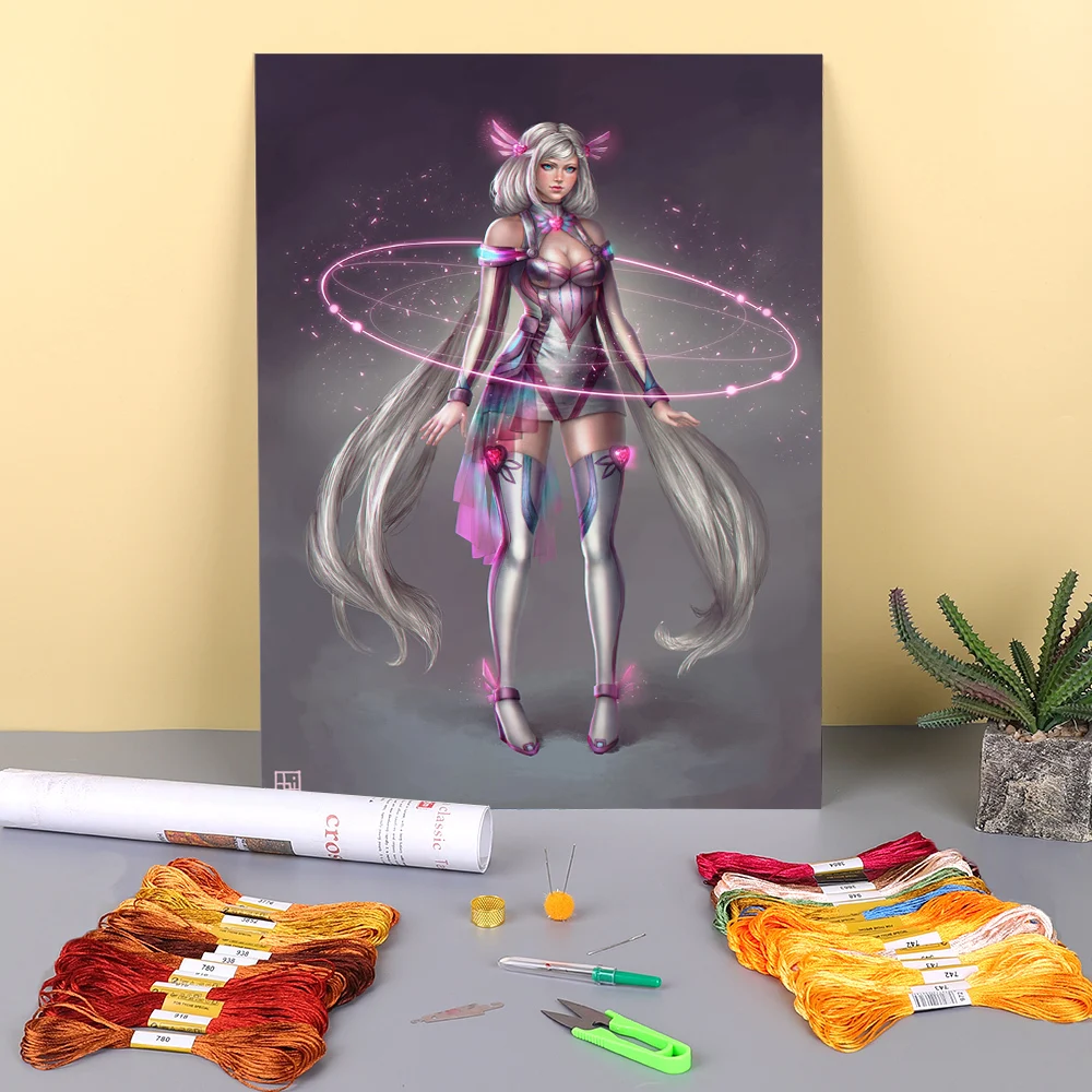 

С рисунком из мультфильма, для девушек, для женщин, с предварительно нанесенными надписями 11CT крест вышивка крестом картины DIY Алмазная выши...