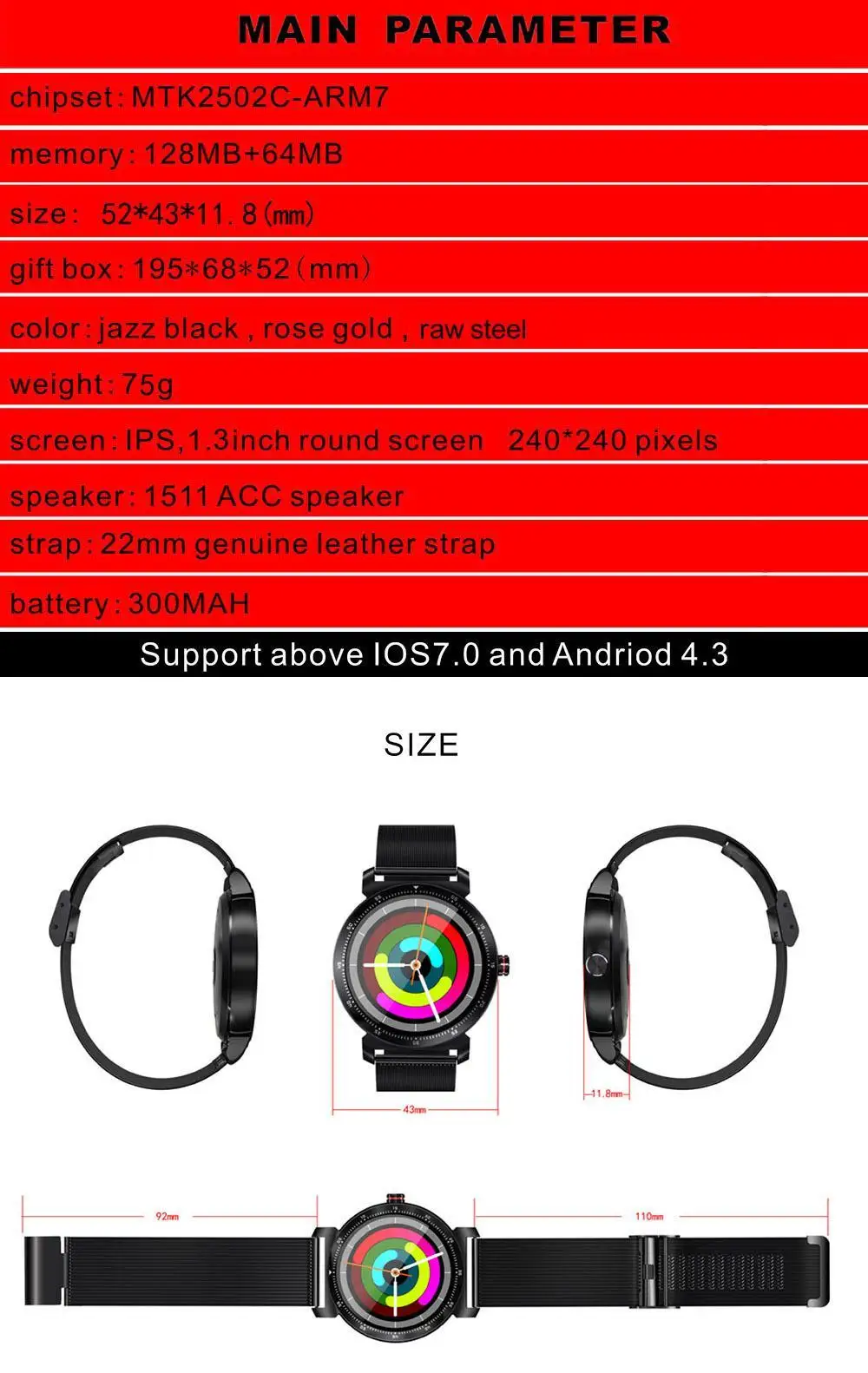 Смарт часы K88H Plus с HD дисплеем пульсометром шагомером фитнес трекером мужские