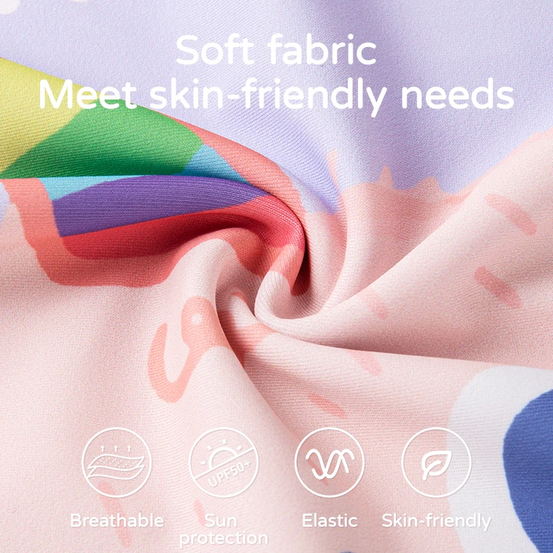 

COPOZZ Short Sleeve Print Swimsuit for Boys Kids Swimwear UV Protection 50+ Two-Piece Set Youth Children's Beach Bathing Suits