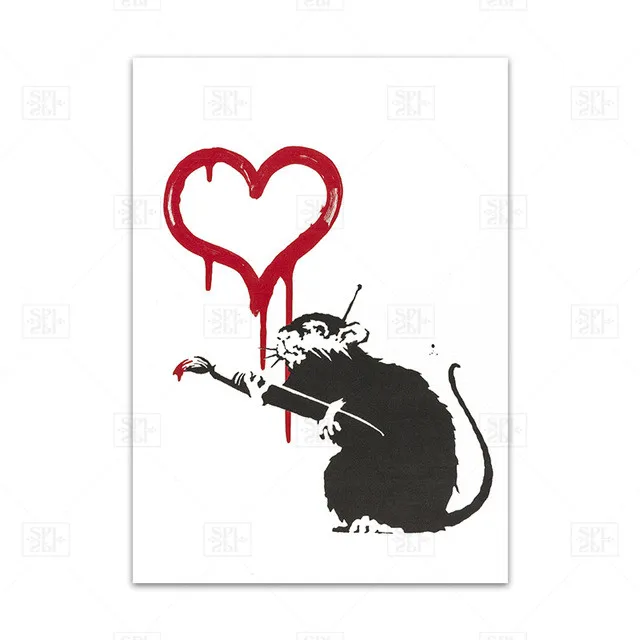 

Banksy Graffiti Art Canvas Painting Girl with Red Balloon Painting Black and White Wall Art Poster Nordic Living Room Home Decor