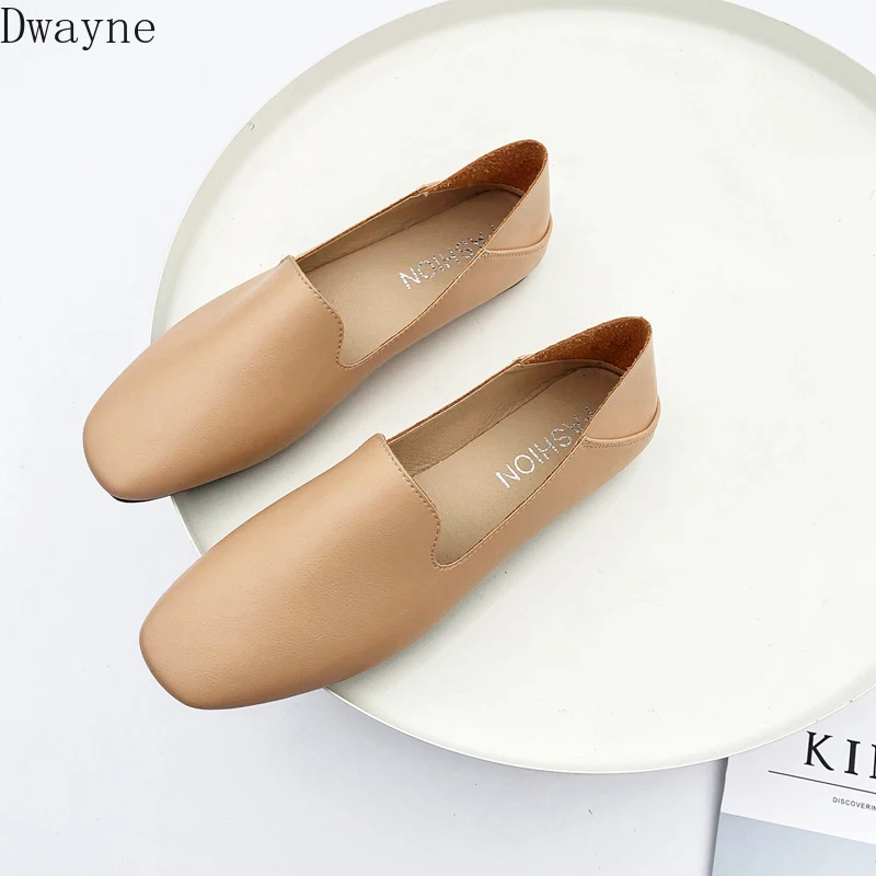 Женская обувь с квадратным носком удобная на плоской подошве в британском стиле