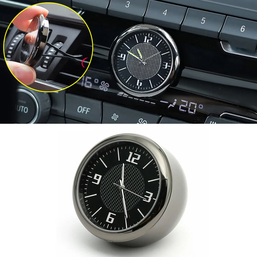 

Fluorescent Car Clock Pointer Display Rust Proof Time Quartz Zinc Alloy Air Vent