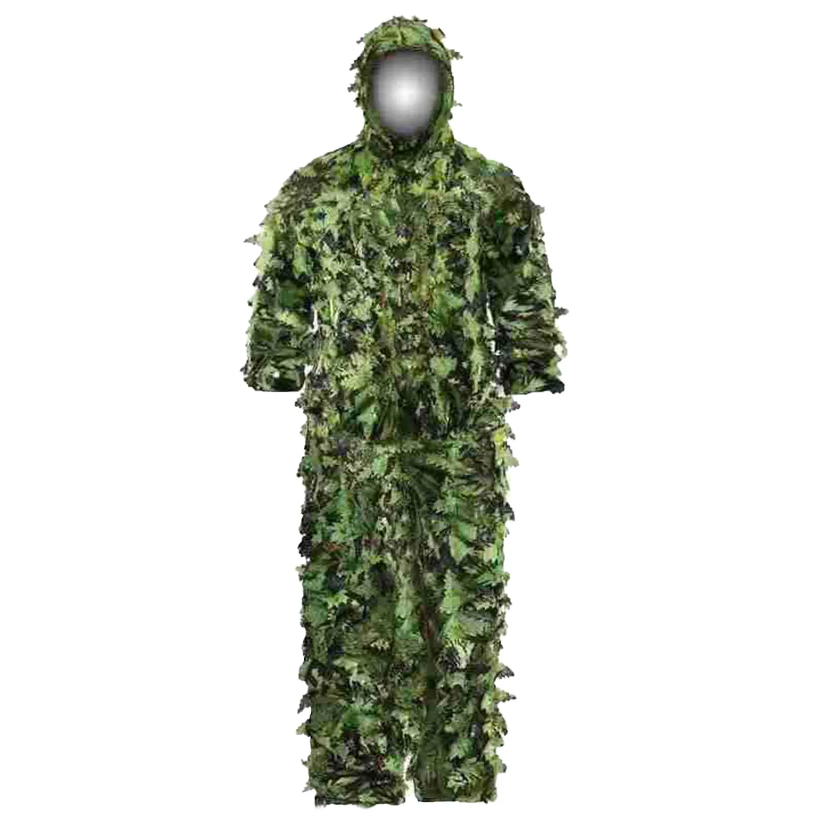 

Модные Листья пончо джунгли Ghillie Костюмы Охота камуфляж 3D бионический лист Yowie сетка для охоты добавить Uttons более удобные