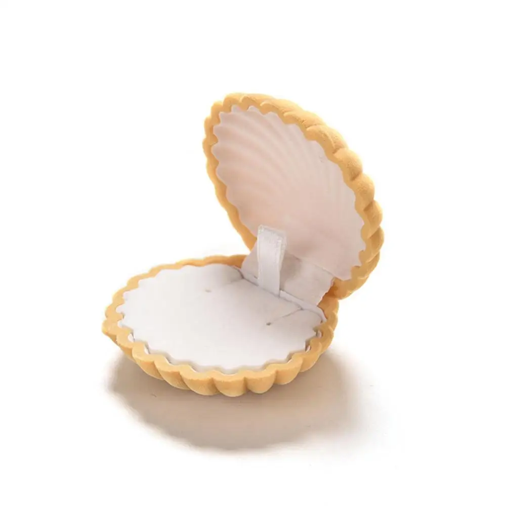 

50%HOT Cute Shell Velvet Gift Box Ring Pendant Jewelry Earrings Storage Display Case