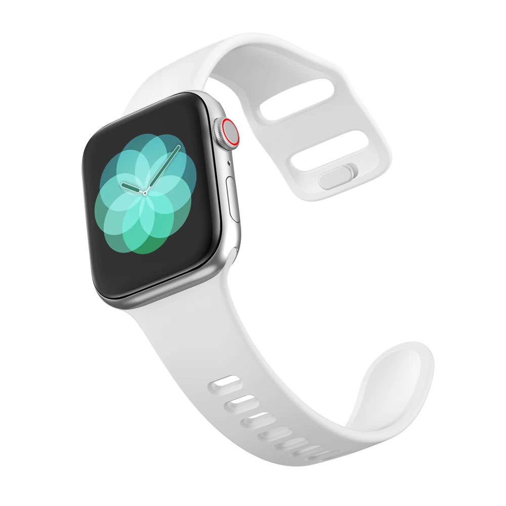 Ремешок силиконовый для Apple Watch 5 4 3 2 1 спортивный сменный резиновый браслет iWatch 44