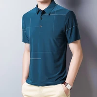 classic summer mens polos short sleeve shirts jersey ice silk polo shirts male casual business outwear tops tees male clothing