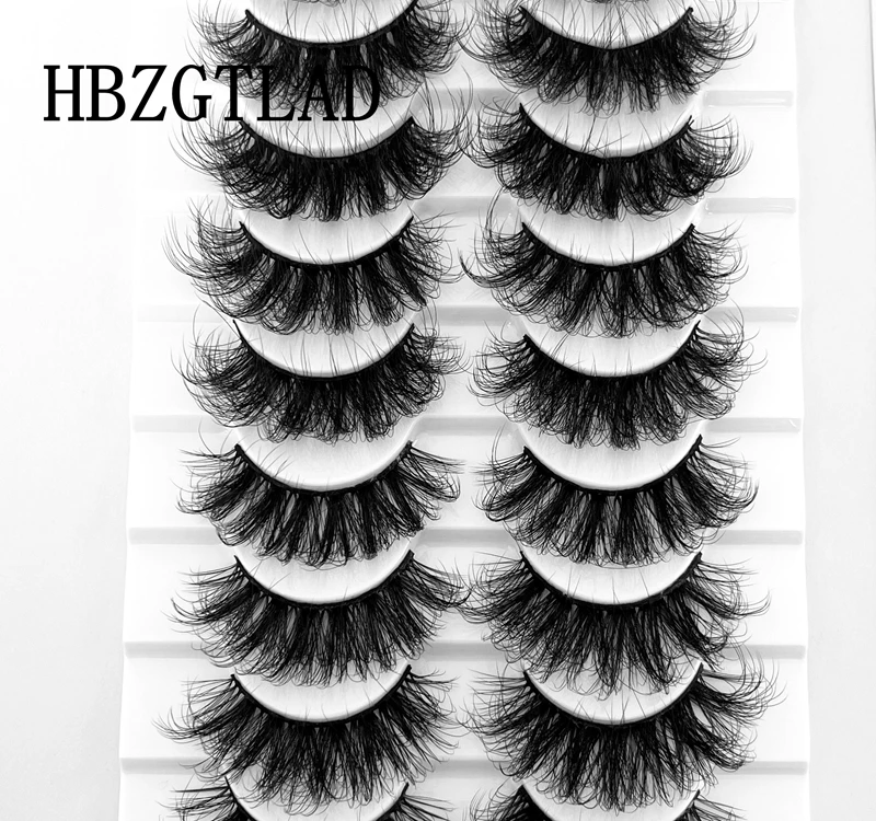 

NEW 10 Pairs Fluffy Fake Lashes 25mm Soft Mink Lashes Long Thick Natural False Eyelashes Bulk Makeup 3D Mink Eyelashes extension