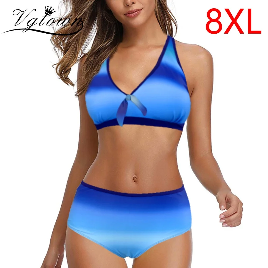 Сексуальное бикини размера плюс 5XL женская одежда для плавания купальник с