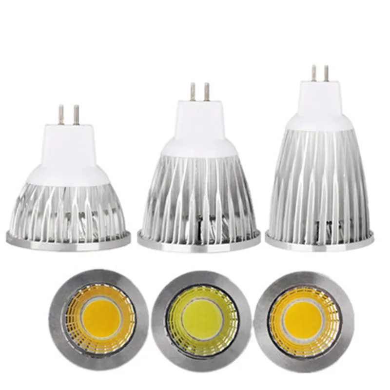 Dimmable MR16 Светодиодный прожектор 9 Вт/12 Вт/15 Вт Светодиодный светильник AC12V «COB» прожектор Светодиодный светильник MR16 Светодиодный теплый белый/холодный белый/белый