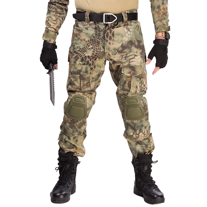 

Камуфляжные военные тактические брюки, армейская униформа, брюки для походов, брюки-карго для пейнтбола и боевых действий с наколенниками