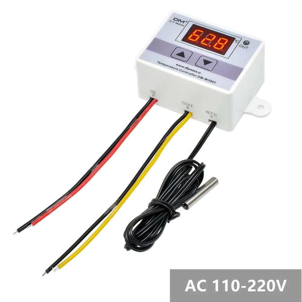 W3001 AC 110V-220V AC110V 220V W3001 XH-W3001 цифровой термостат для контроллер температуры для инкубатора DC 12V 24V терморегулятор тестер температуры - Цвет: W3001 AC 110V-220V