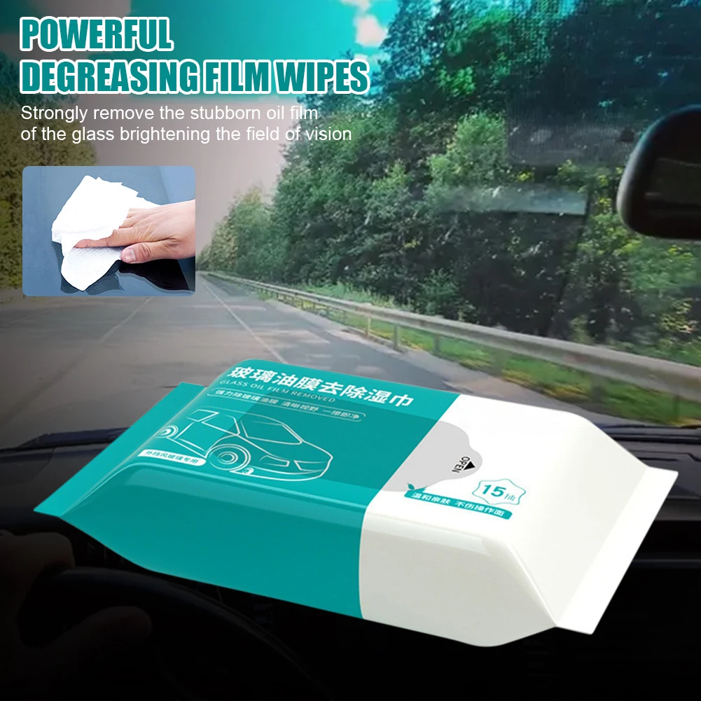 

3*15Pcs Car Glass Cleaning Wipes Auto Windshield Rearview Mirror Oil Film Remover Oil Film Wipes Car Cleaning Tool Accessories