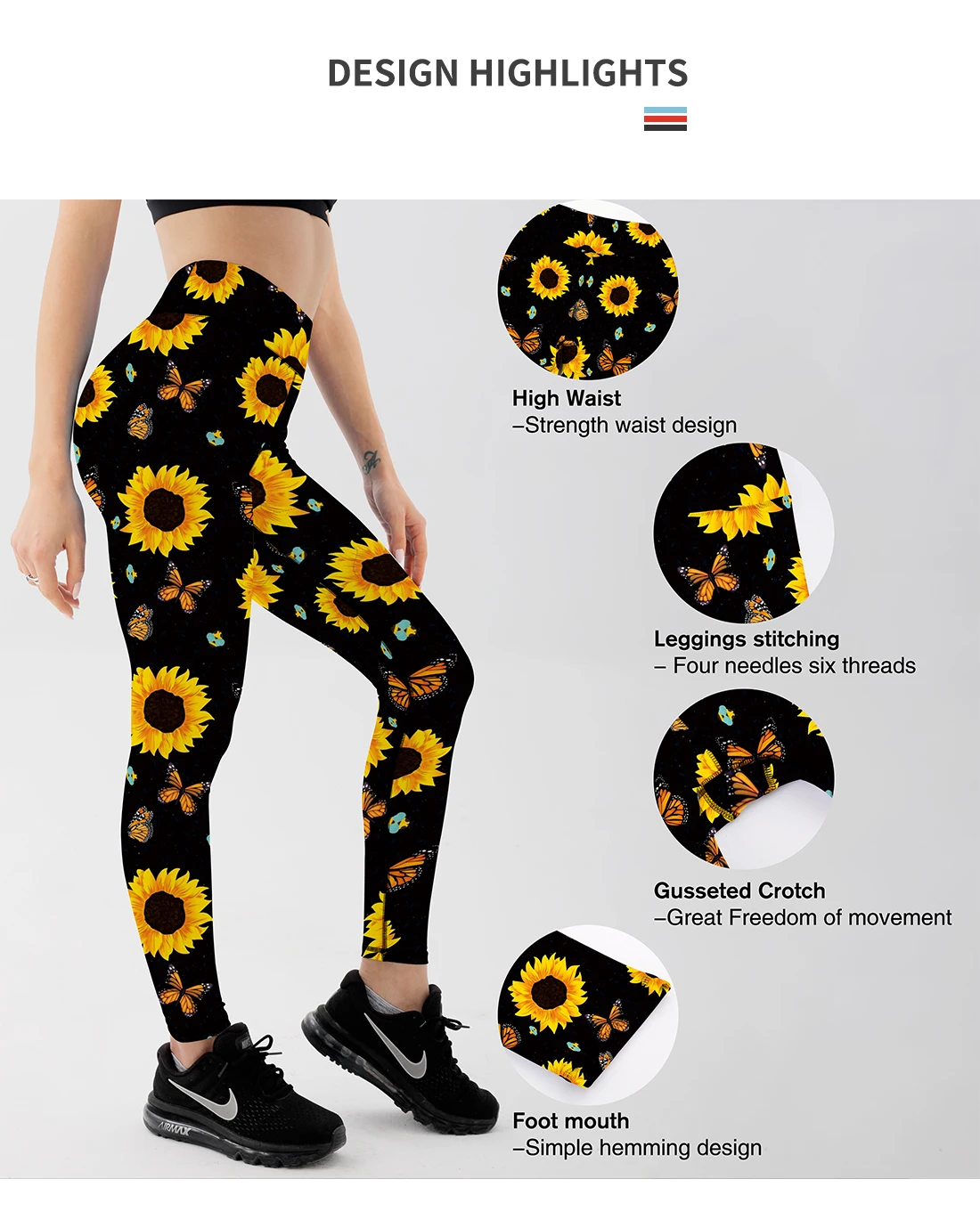 peach lift leggings Sunflower Butter Print High Waist Sports Leggings Push Up Sport Women Fitness Gym Clothing High Elastic Breathable Push Up Pants lularoe leggings