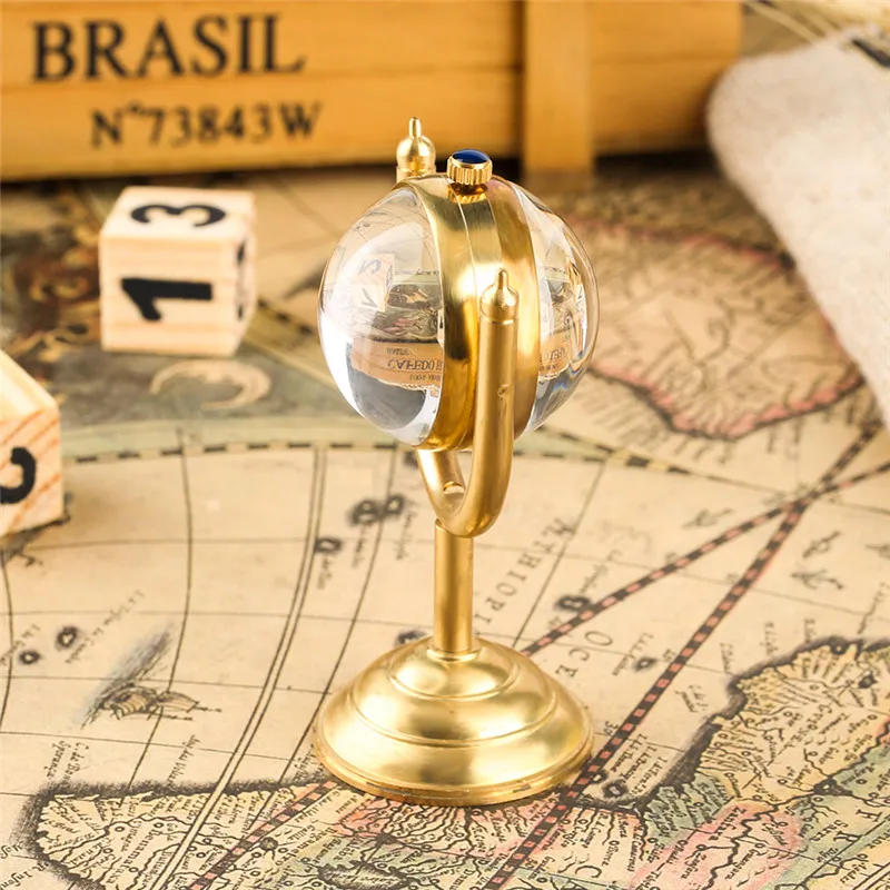 Luxury Copper Gold Prize Cup Handwinding Mechanical Pocket Watch Transparent Smooth Case House Office Desk Decoration Present