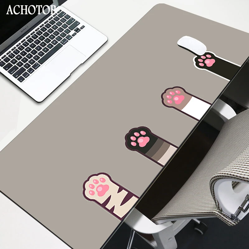 large anime mouse pad pink cute cat paw gaming accessories kawaii office computer keyboard mousepad xxl pc gamer laptop desk mat free global shipping