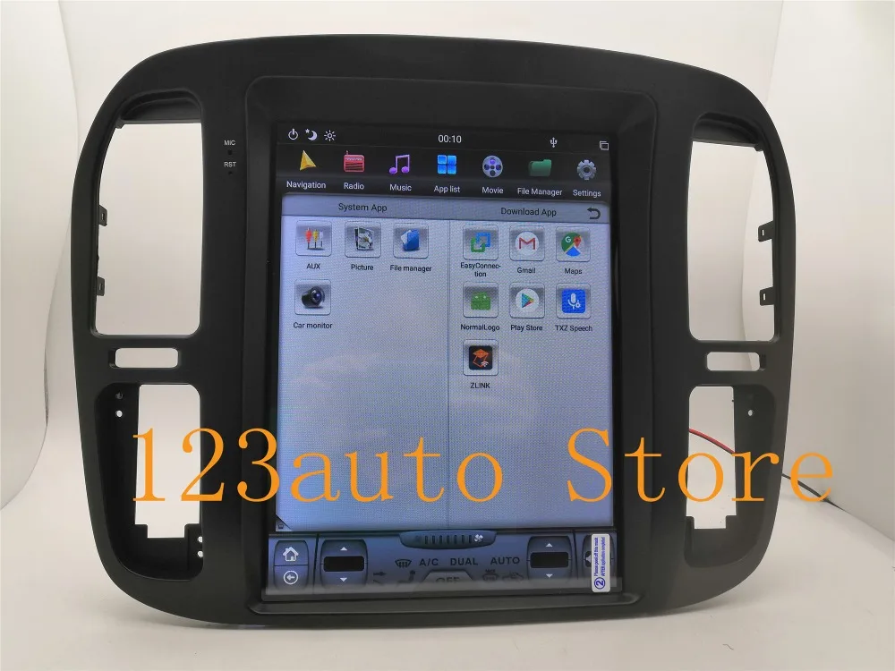12,1 дюймов вертикальный PX6 Tesla стиль Android 8,1 автомобильный DVD gps навигационный плеер для TOYOTA LAND CRUISER LC100 LEXUS LX470 1999-2002
