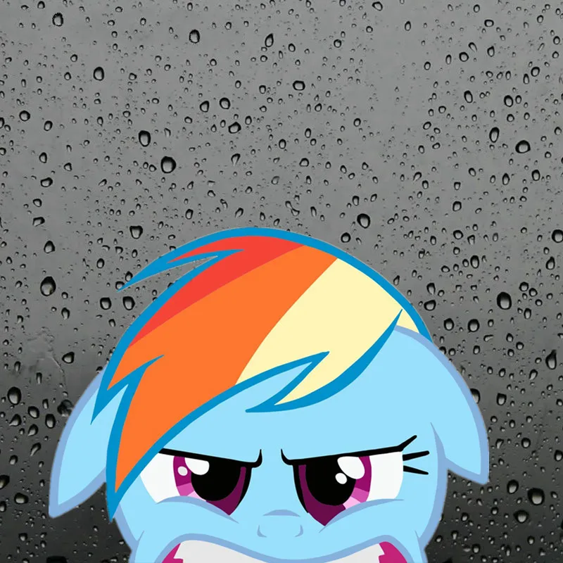 

Window Stickers Funny 3D RAINBOW of DASH Peeking Cartoon Decals for Laptop Phone Suitcase Guitar Fridge Car KK 14cm X 15cm