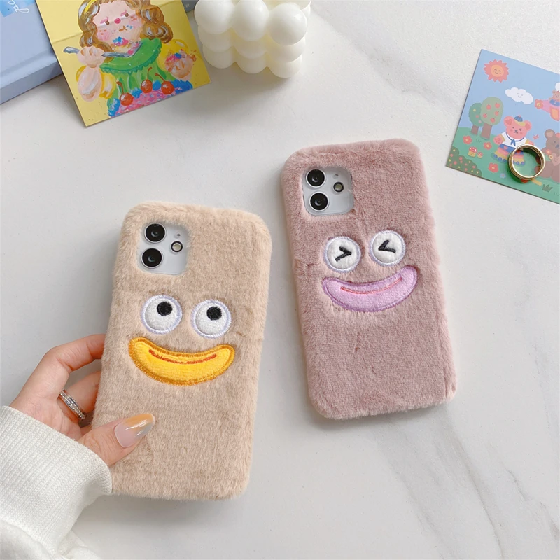 

Super Cute Plush Funny Big Mouth Phone Case for IPhone 11 12 Pro XS Max Mini X XR 7 8 Plus SE Winter Soft Shockproof Back Cove